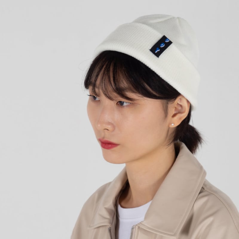 

ODD DOT ODD Label Short Beanie_White WIHTE