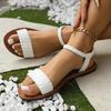 Women Casual Flat Sandals Braided Design Popular Brown Color Comfortable Everyday Shoes for Summer Wear