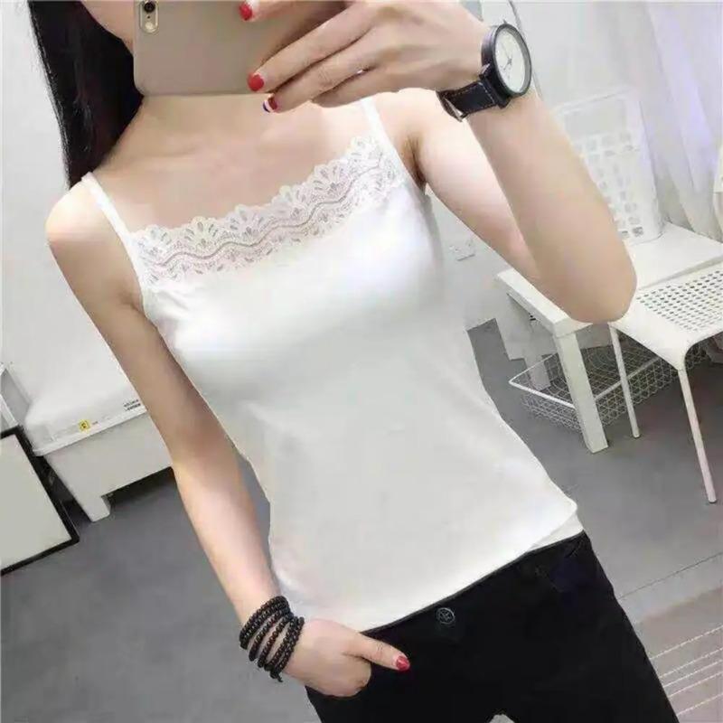 Frauen Top Spaghetti Strap Spitze Sommer Weste Square Neck Ärmelloses Sommer Leibchen Frauen Kleidung