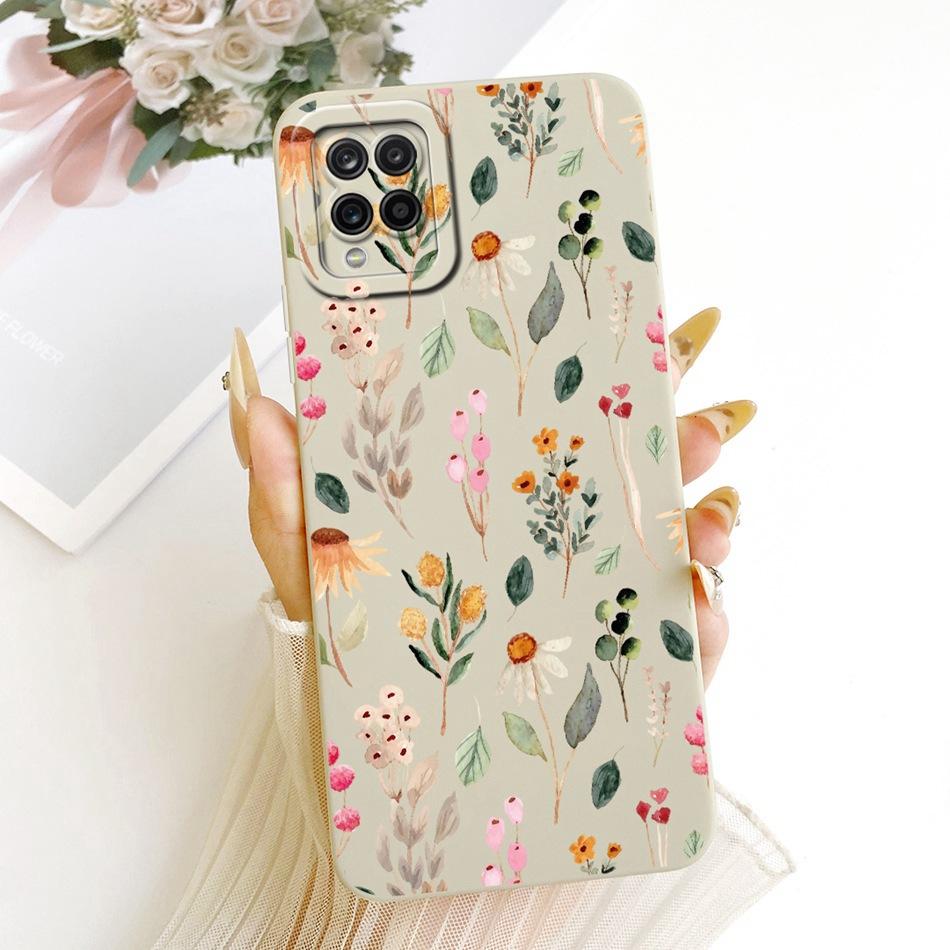 For Samsung Galaxy A12 M12 SM-A125F A127F Cute Cat Flower Butterfly Cartoon Phone Case Shockproof Soft Silicone Cases