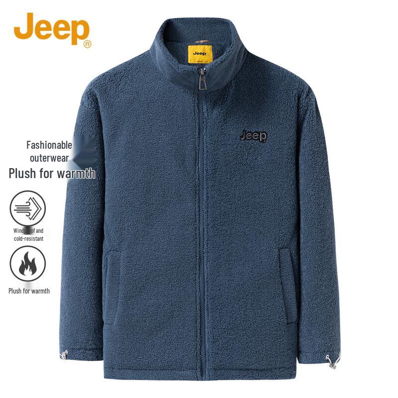 Мужская повседневная куртка JEEP с флисовой подкладкой M чёрный