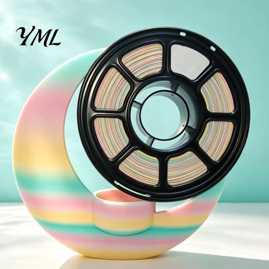 3D Printing Filament Printer PLA Filament, 1Kg 1.75mm Matte Rainbow Gradient Non-reflective Material for DIY Projects, Models and Crafts Model