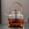 Thickened Glass Teapot for Home Use - High-Temperature Resistant, Health Flower Tea Brewing and Boiling Set with Water Separation.