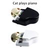 2Pcs Cats Playing Piano Ornaments Cute Cats Pianist Statues Miniature Figurines for Music Lover and Cats Enthusiasts
