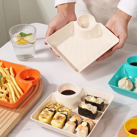 Knödelteller mit Soßenteller-Design, vielseitig, leicht zu reinigen, für Snacks, Desserts, Sushi-Tablett, Küchengeschirr