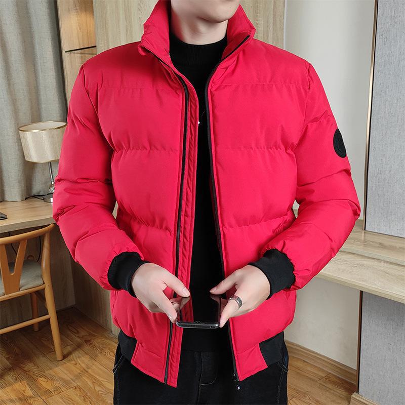 

Men s cotton-padded clothes are warm in winter, casual stand-up collar, thickened cotton-padded jacket, large size feather jacket, men s jacket. M червоний