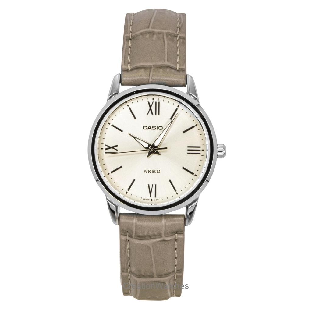 Casio Analog Leather Strap Gold Dial Quartz LTP-1303LL-7AV Women's Watch