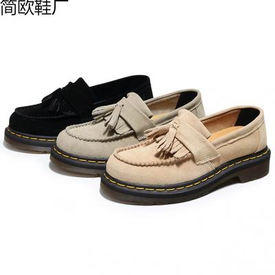 Samt Damen Leder Low-Top Kleine Lederschuhe Damenmode Student Runde Spitze Lässig