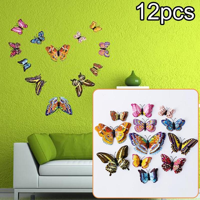 Butterfly Wall Stickers Home Bedroom Living Room Mirror Set Background