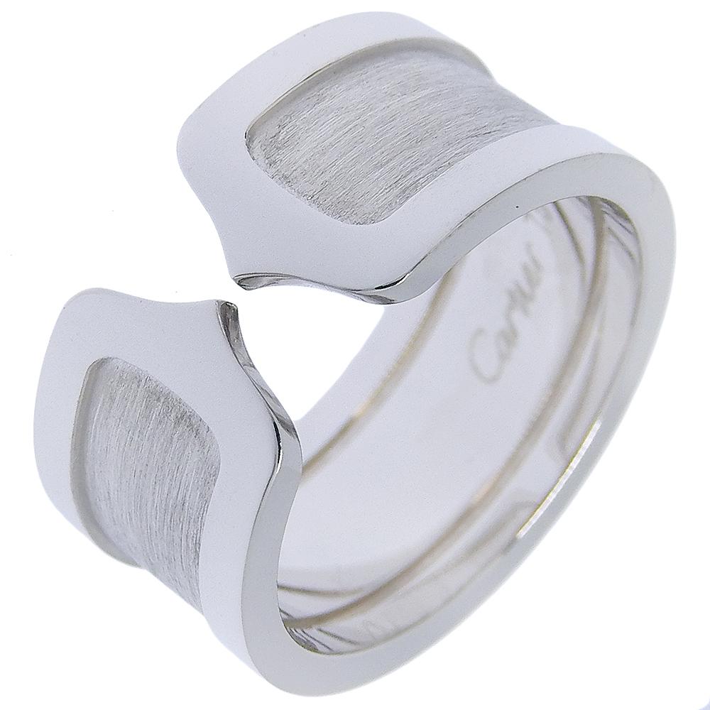 

CARTIER C2 Ring Large LM K18 white gold #7.8(US Size) 14.1g Women Used