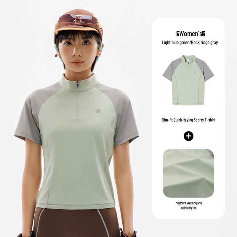 

FX Outdoor Women s Sun Protection Quick-Dry Ice Silk Half-Zip Short-Sleeve T-Shirt M