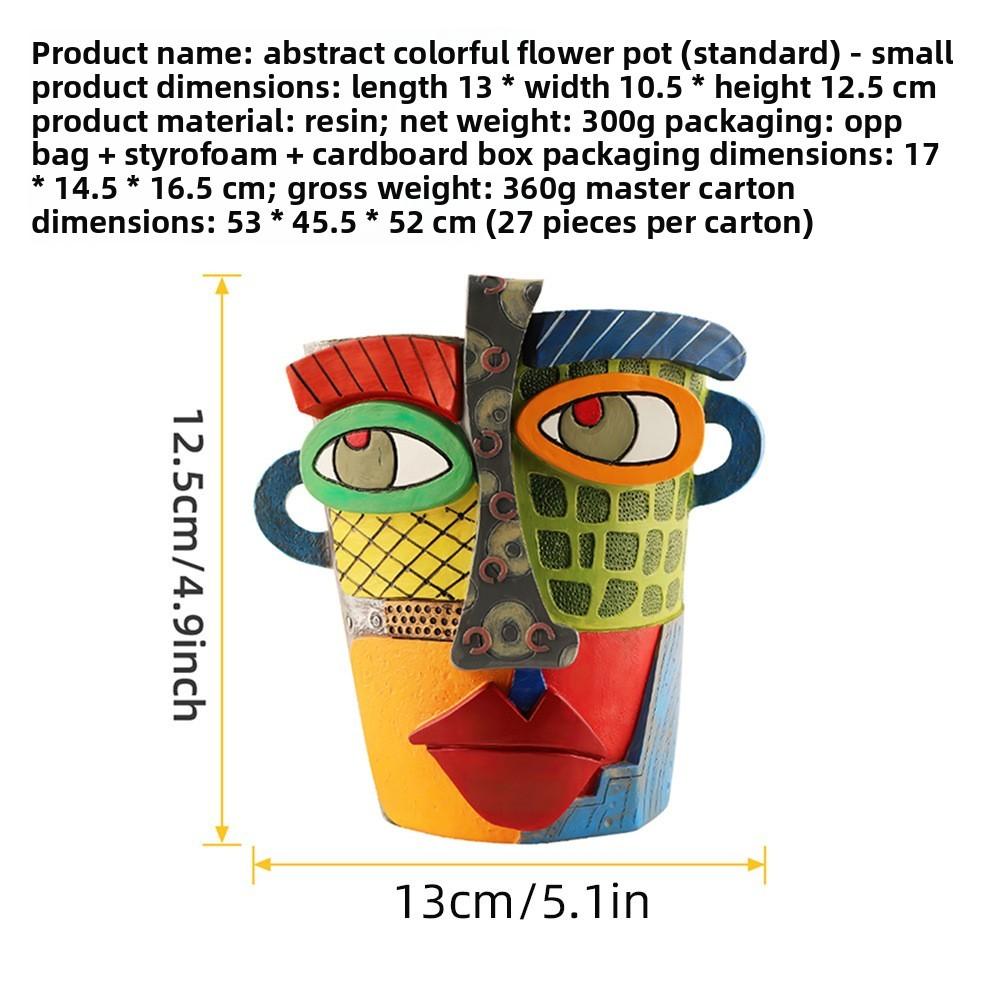 Picasso Abstract Woman Face Pot With Durable Resin For Garden And Home Decor