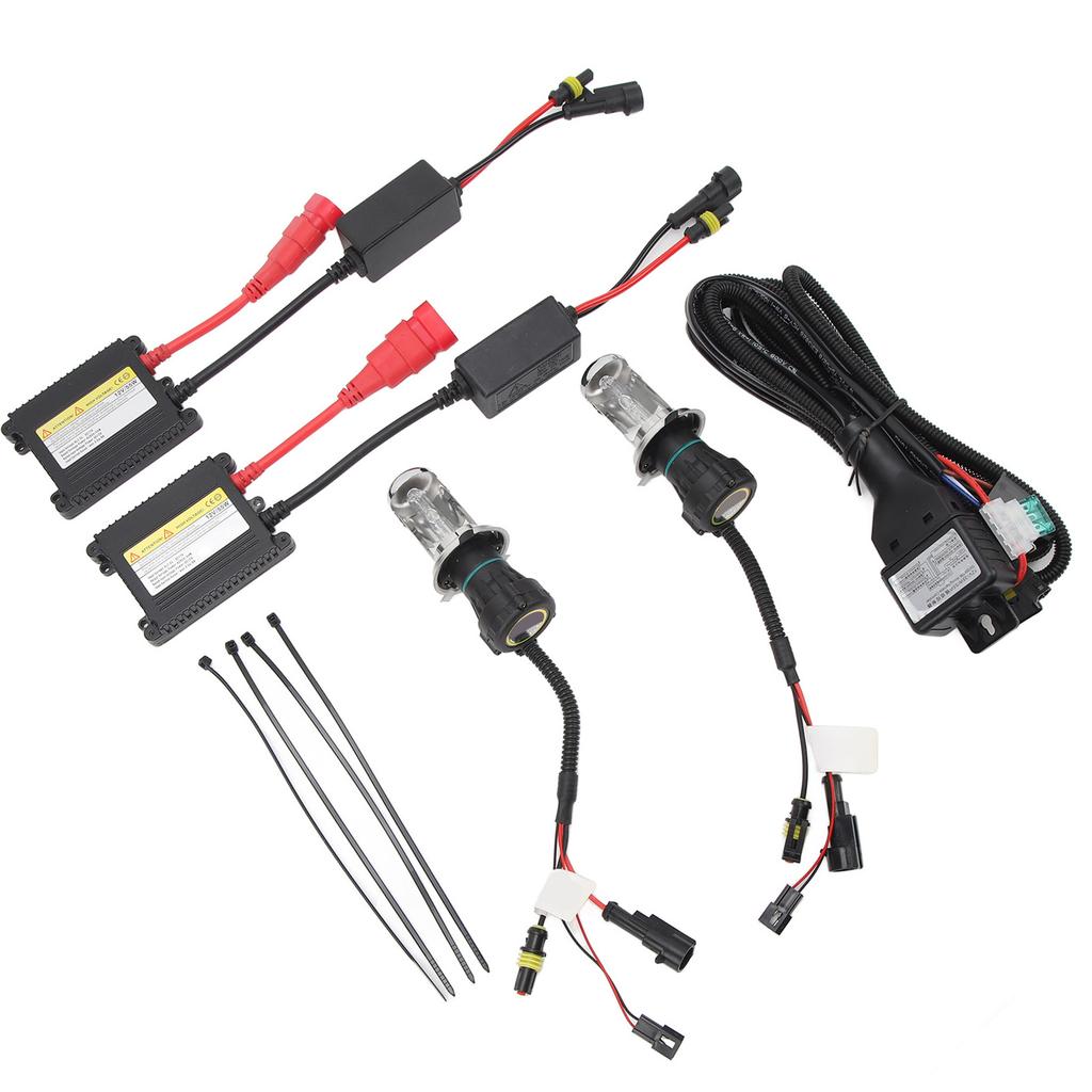 Xenon Scheinwerfer 5500LM H4 Xenon Birne 55W HID Xenon Birnen Kit für alle DC12V Autos 6000K Weiß