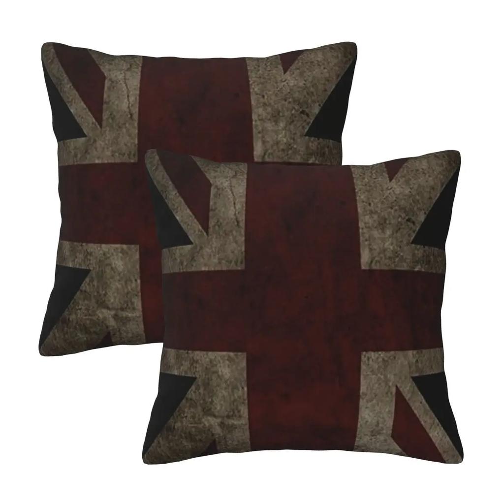 British Flag 2 Pcs Square Pillowcase Pillow Cover Cushion Zip Decorative Comfort Throw Pillow For Home Sofa