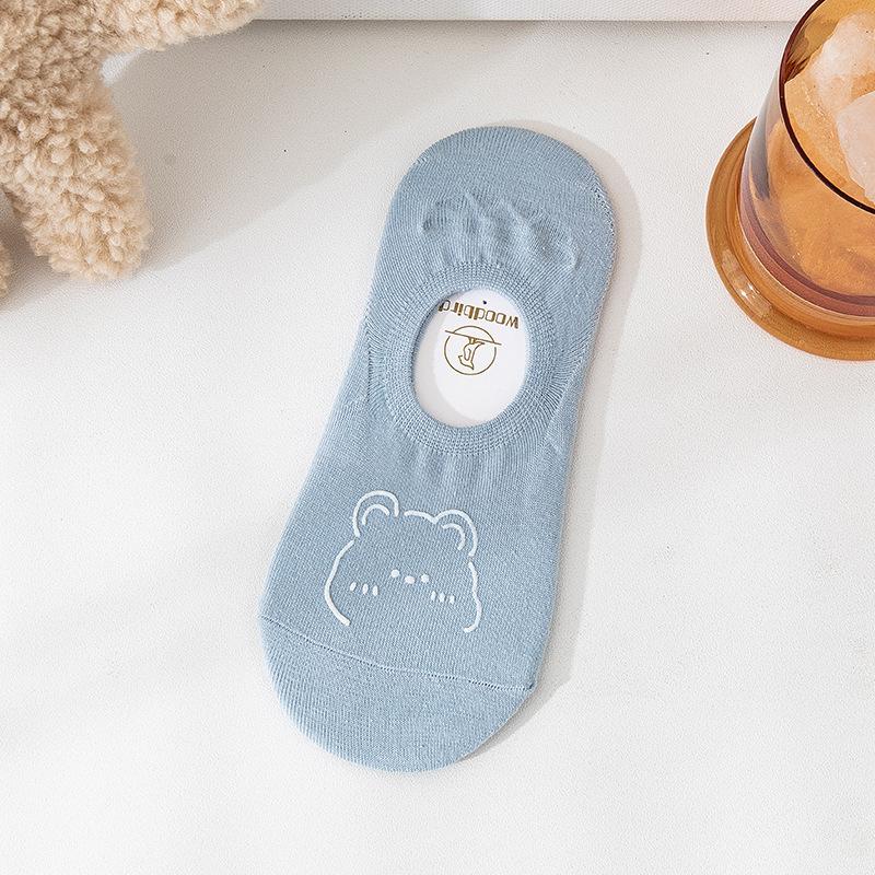 Female Summer Thin Section Low Help Shallow Mouth Solid Color Invisible Do Not Drop with Boat Socks