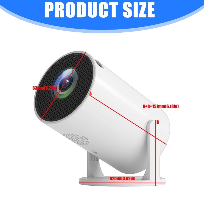 1080P USB Corded Projector With 240 Degree Rotating Lens and Auto Correction for Multi Scenario Use