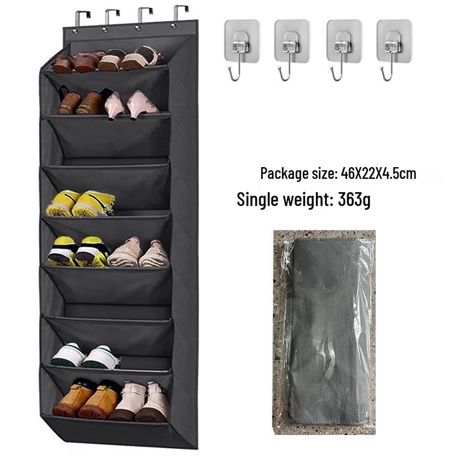 Wall-Mounted Multi-Layer Foldable Shoe and Sundry Storage Bag