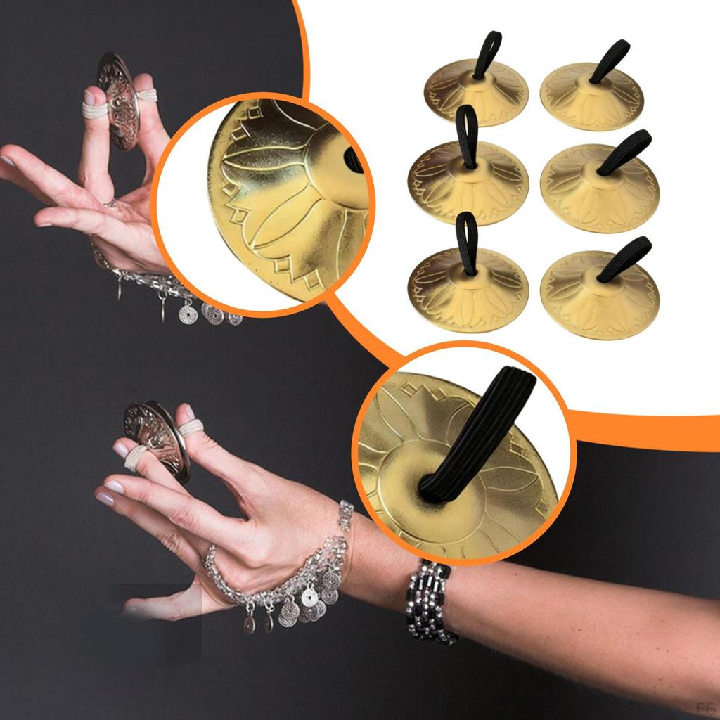 2 Finger Cymbals, Belly Dance Percussion Instrument, Brass Bell, Musical Accessory, Metal Material,