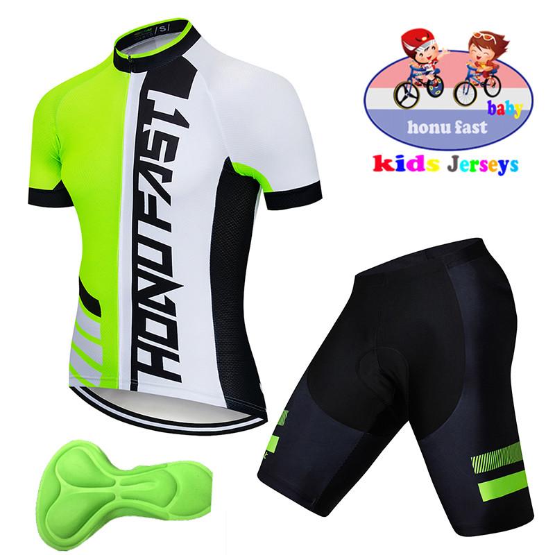

2026 Summer Breathable Cycling Suit Set Kids Cycling Short Sleeve Jerseys Kid s Bike Shorts Outdoor Road Boys MTB Cycling Clothing Cycling Kit M