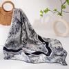 Women's 100% Mulberry Silk Retro Jungle Castle Print Scarf – Elegant High-End Light Luxury Shawl