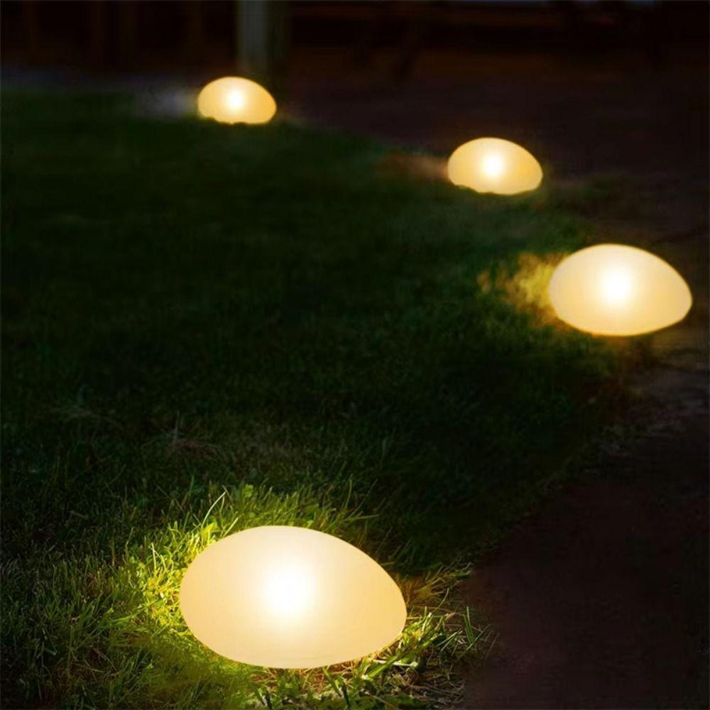 Solar LED Pebble Stone Light Outdoor Waterproof Lawn Lamp Garden Decoration Light Courtyard Pathway Night Light for Villa Landsc