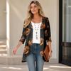Cardigan décontracté léger ample à manches 3/4 imprimé pour femme pour Halloween