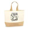 Cabas - PLANETEE - J'peux Pas Minimaliste - Coton Lourd Premium - Fond Jute - 48×37×13 Cm (18 L)