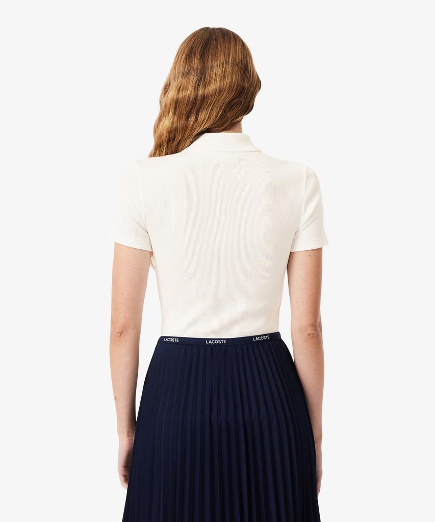 LACOSTE Women'S Slim Fit Rib Knit Polo Shirt Df5377-56G 70V
