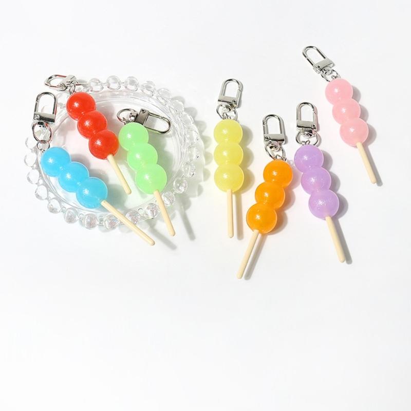 Pack of 7 Colorful Macaron Candy Keychain Set Lollipop Key Jewelry Cute Key Ornament Key Decorations for Key and Bag