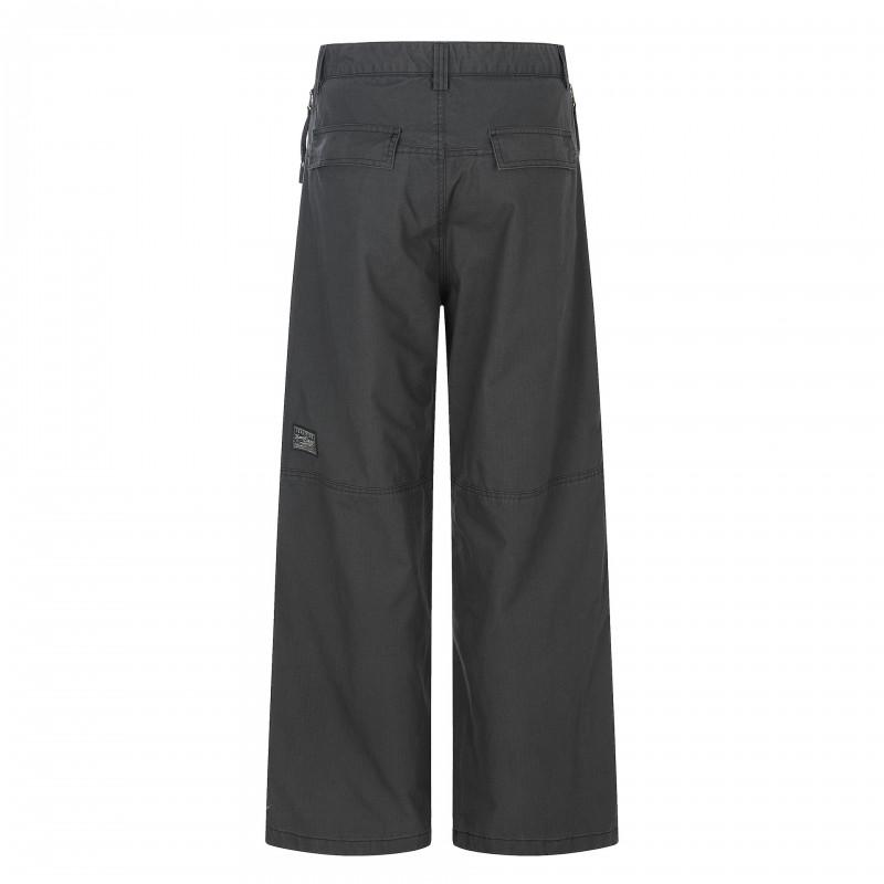 Unisex Streetwear Cargo Pants Wide Leg Straight Fit Cotton Blend Workwear Trousers Gray