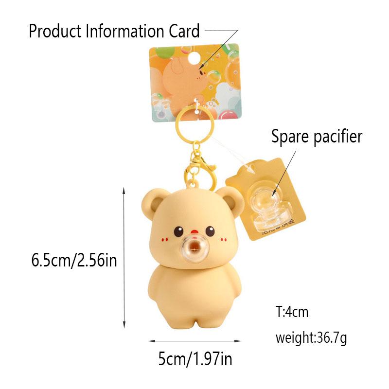 Cute Silicone Cartoon Bear Bubble Blowing Key Chain Stress Relief Animal Gift for Children's Day
