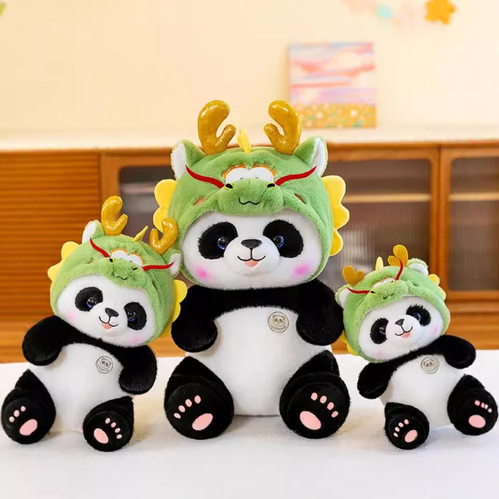 Creative Panda Dragon Treasure Ragdoll Children Boys and Girls Sleeping Soothing Hug Bear Zodiac Dragon Birthday Gift
