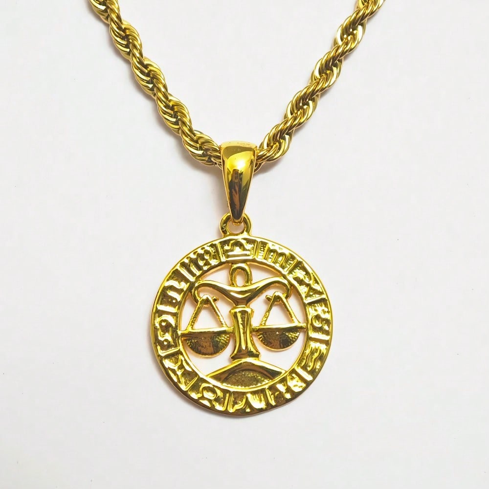 12 Constellation Astrology Horoscope Zodiac Pendant Rope Necklace 22" for Women Men