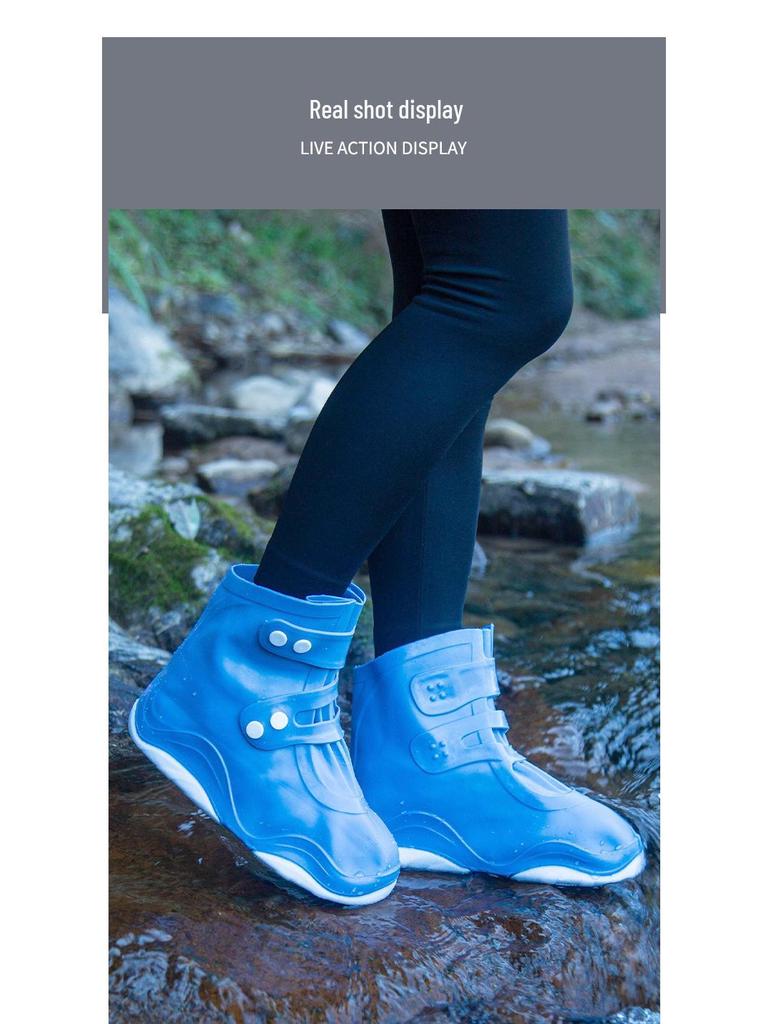 Silicone Waterproof Non-Slip Overshoes for Adults & Children: Anti-Fouling, Thick, Wear-Resistant, Portable, Easy On/Off Rain Boot Covers