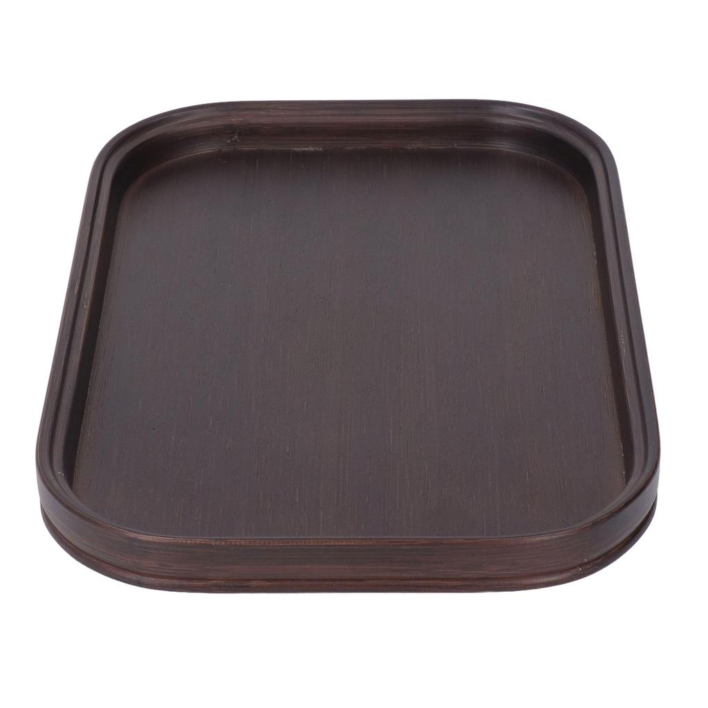 Bamboo Serving Tray Rectangle Walnut Color Delicate Elegant Natural Tea Tray for Home Shop