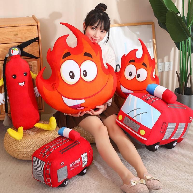 Fire Fire Truck Extinguisher Plush Toy Cute Firefighter Doll Kids Birthday Gift