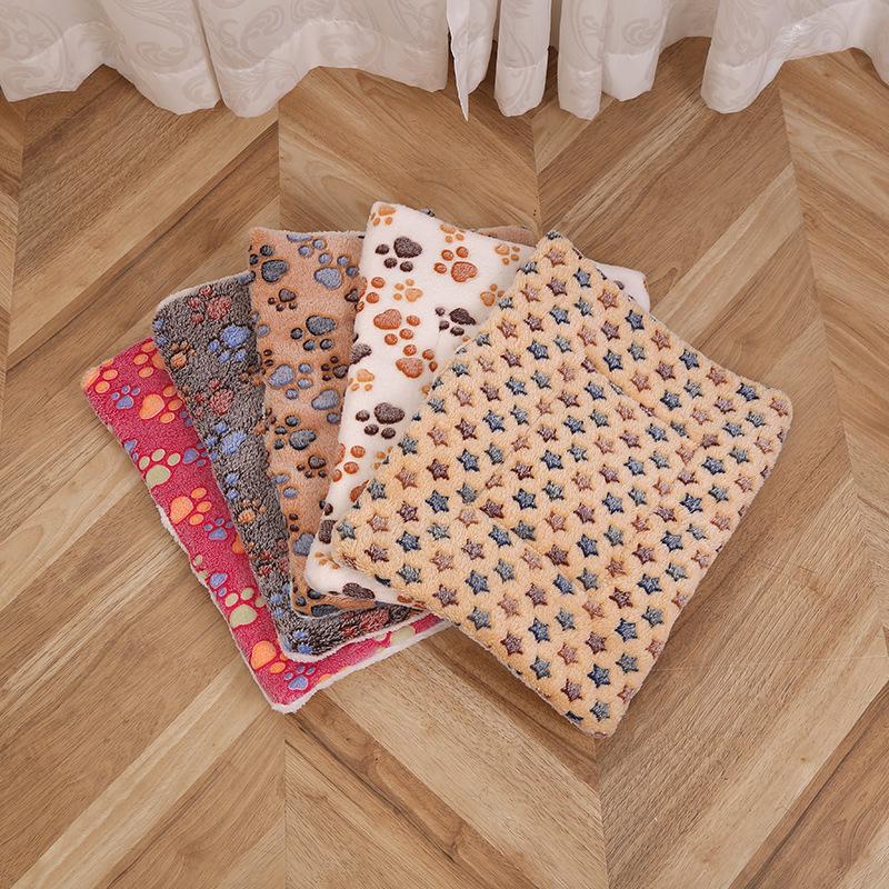 Winter Warm Cartoon Pet Bed: Thick Cat & Dog Sleeping Mat with Full Face Print