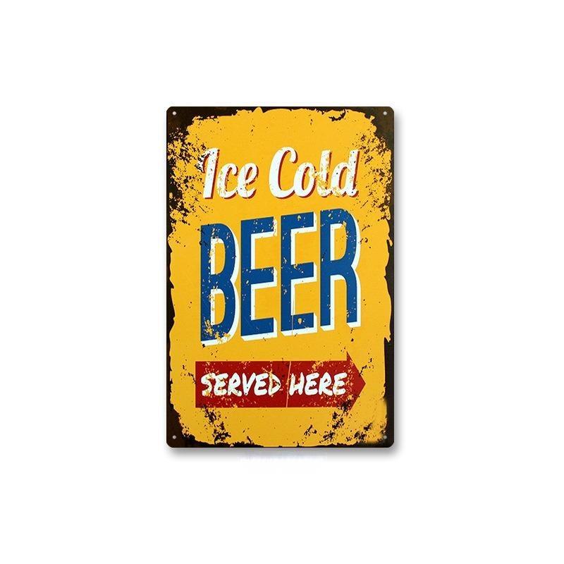 Metal Tin Sign Poster Beer Tin Sign Metal Plaque Poster for Bar Club Wall Decor Retro Home Bedroom Vintage Wall Plate Pendant
