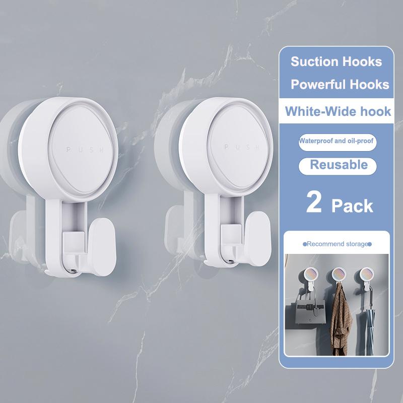 Suction Hooks Powerful Cup Hooks-Heavy Duty for Shower Waterproof Suction Hanger for Bathroom Towel Robe Removable Reusable