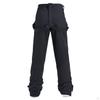 Black Ski Bib Insulated Pants Waterproof Overalls Lightweight Windproof Warm Full Length for