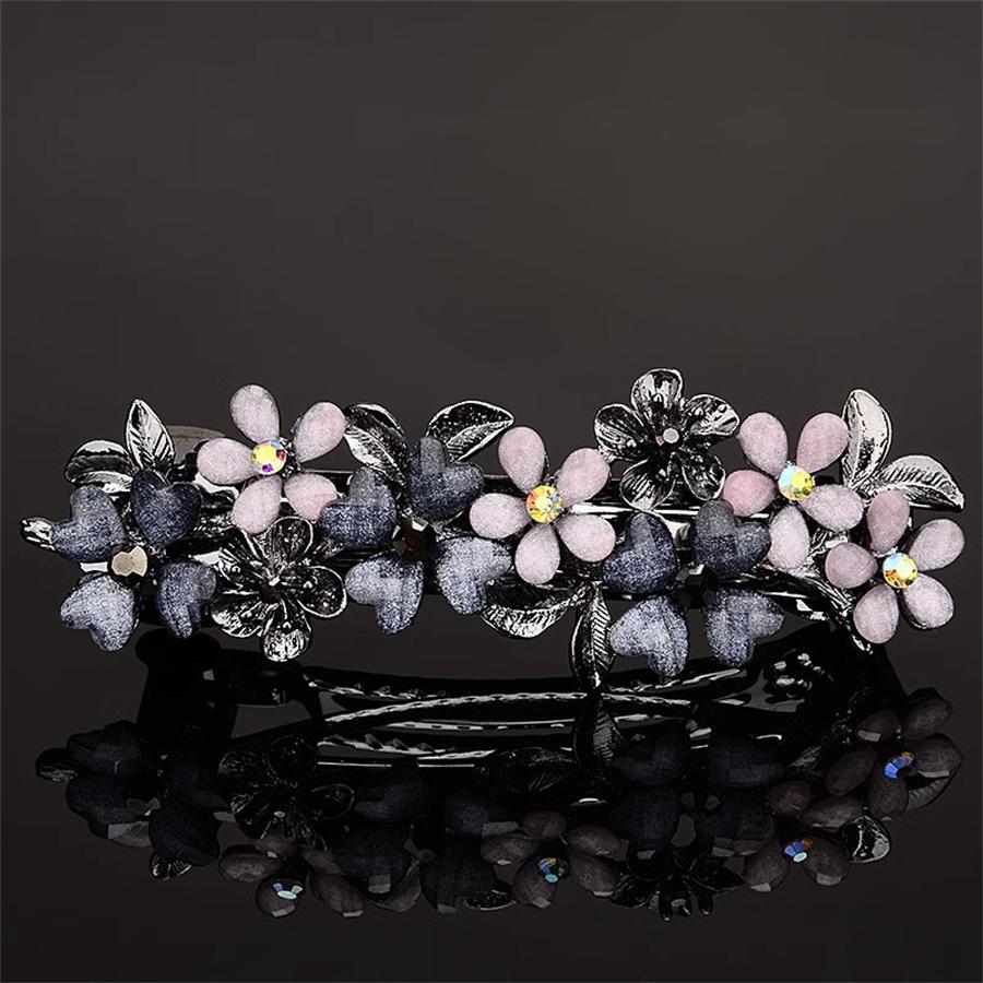 New Korean Colorful Crystal Butterfly Spring Hairpin Zircon Alloy Top Clip Horizontal Clip Elegant Women's Fashion Hair Jewelry