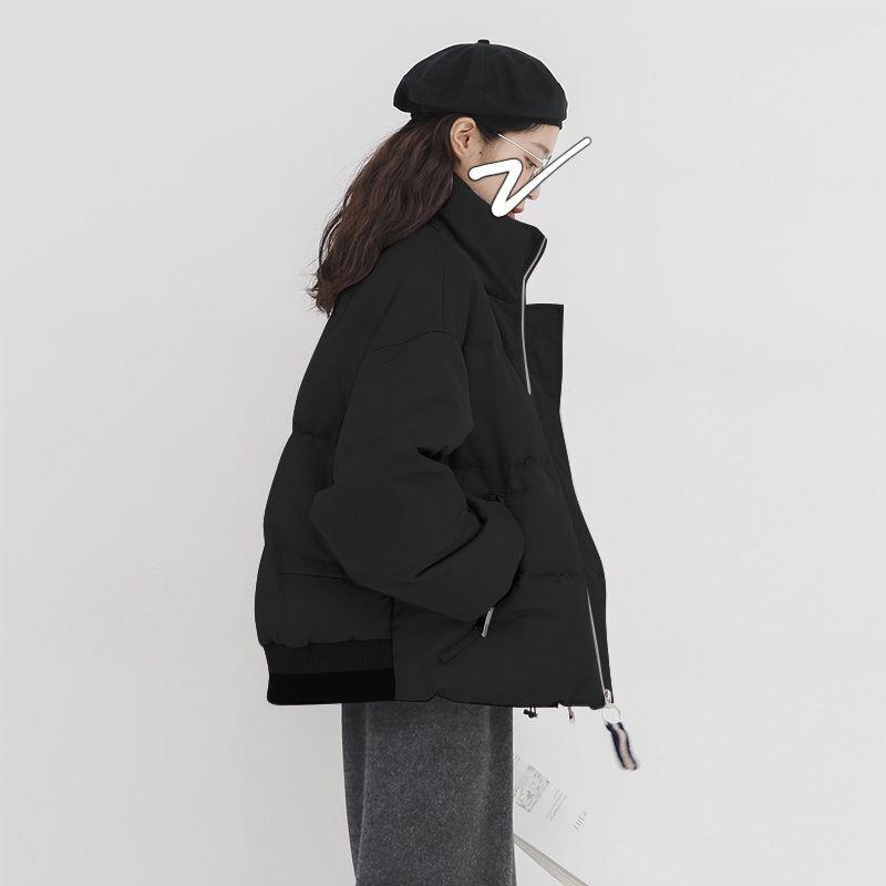 

Женский фиолетовый пуховик в корейском стиле, свободного кроя, короткий - Коллекция Осень/Зима 2025 L чёрный