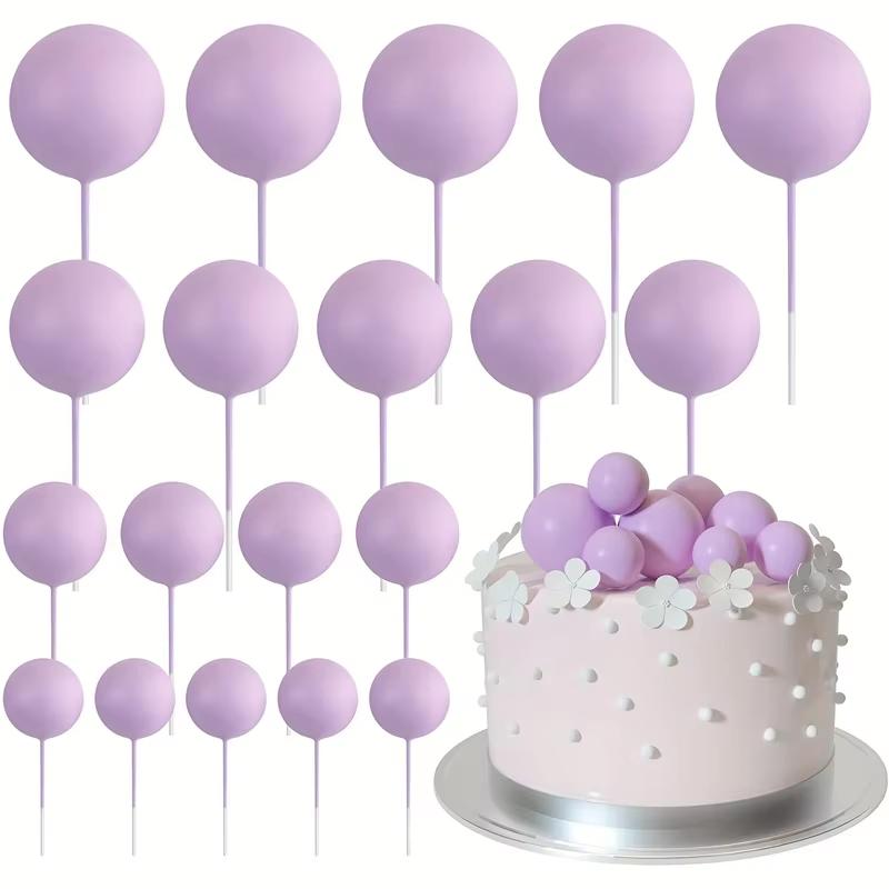 Cupcake Accessories Ball Cake Picks Colorful Pearl Ball-Shaped Toppers Decorative Inserts for Birthday Wedding Party Decorations