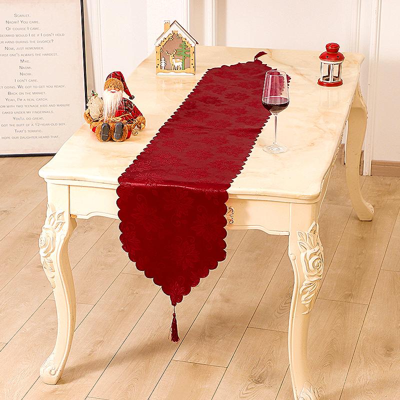1PCS 180×34cm, DIY Table Mat Jacquard Decoration Cloth Tea Flag Christmas Table Flag High Quality New Year