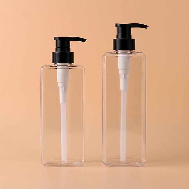 400/500ml Quadratische Badezimmer Seifenspender Nachfüllbarer Shampoo Duschgel Halter Tragbarer Reise Spender Leere Badezimmer Pumpe Flasche