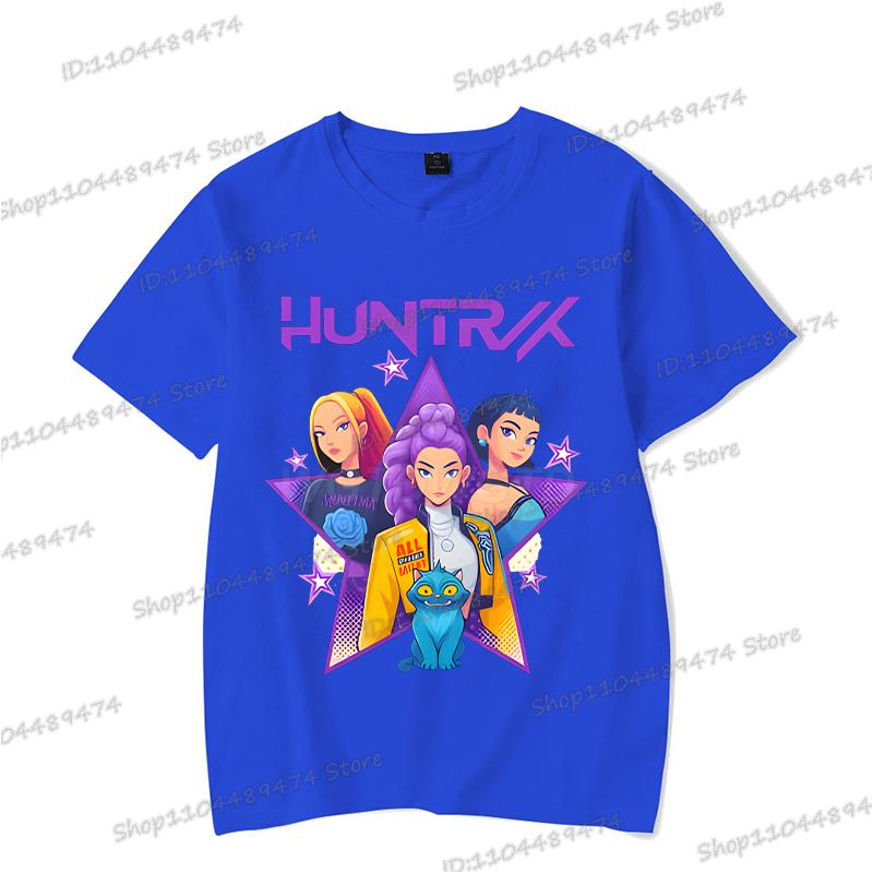 Vintage Kpop Demon Hunters Anime T-shirt Rumi Zoey Mira Print T Shirt Harajuku Cartoon Kpop Demon Hunters Teenage Girls Tshirts