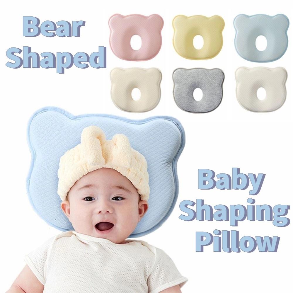Cute Baby Shaping Pillow Breathable Baby Head Cushion Baby Bear Shaped Headrest Sleep Improvement