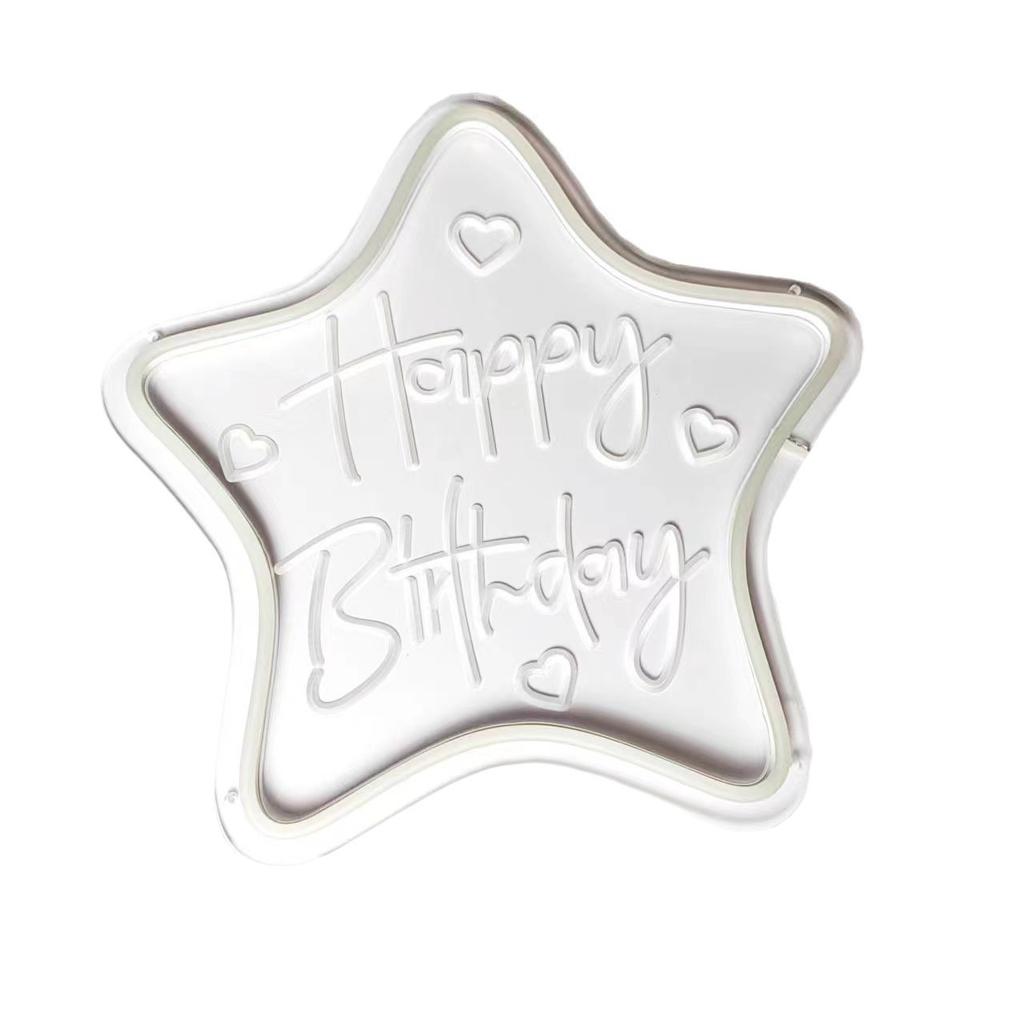 Happy Birthday Letter LED Light Neon Sign Party Decoration Atmosphere Lamp for Birthday Celebration