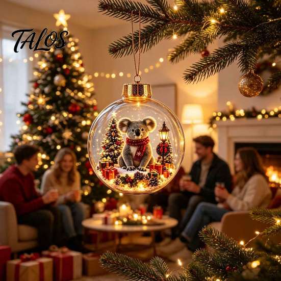 3D Winter Scene Baubles Glowing Christmas Story Ornament, Light-Up Ball Hanging Decor with Warm LED Light, Festive Indoor Home Decorations Mini