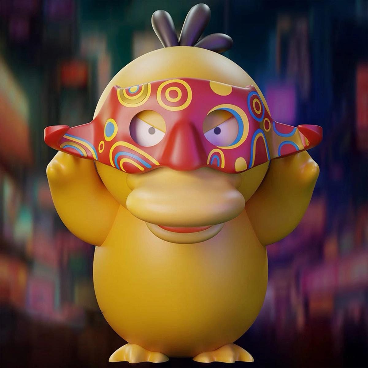 10cm Cartoon Pokemon Cute Mask Psyduck Kawaii Anime Figure Model Toys Decorative PVC Collection Children Birthday Gift